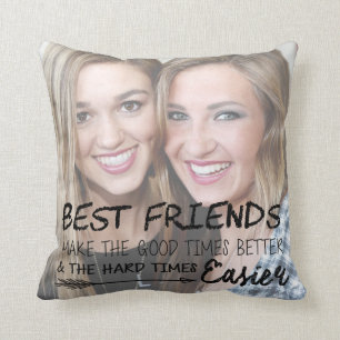 Personalised Best Friend Photo BFF Besties Beige Cushion