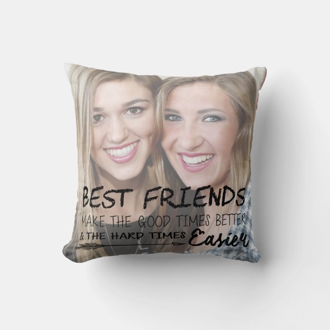 Personalised Best Friend Photo BFF Friendship Pink Cushion (Front)
