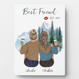 Personalised Best Friend portrait - Custom Bff Plaque
