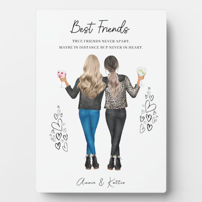 Personalised Best Friend Print, Xmas Gift  Plaque (Front)