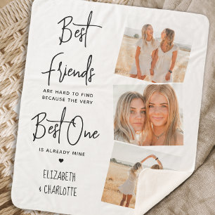 Personalised Best Friends 3 Photo Friendship Sherpa Blanket