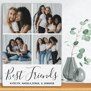 Personalised Best Friends 4 Photo Collage Plaque