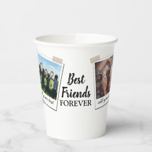Personalised Best Friends 4 Photo Custom Collage Paper Cups