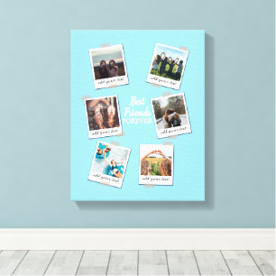 Personalised Best Friends 6 Photo Custom Collage Canvas Print