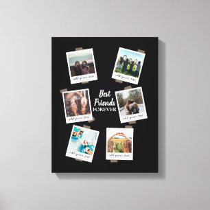Personalised Best Friends 6 Photo Custom Collage Canvas Print