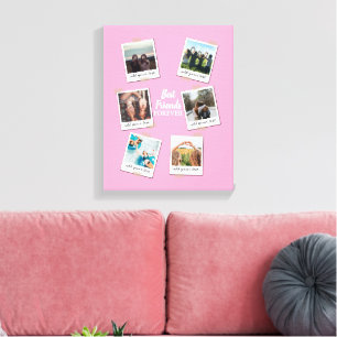 Personalised Best Friends 6 Photo Custom Collage Canvas Print