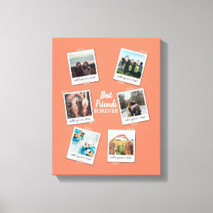 Personalised Best Friends 6 Photo Custom Collage Canvas Print
