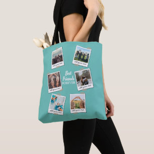 Personalised Best Friends 6 Photo Custom Collage Tote Bag