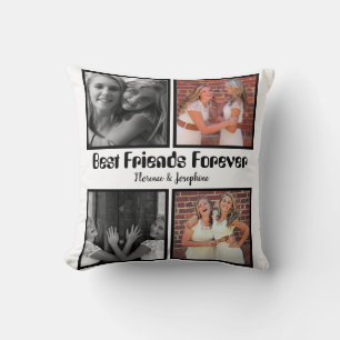 Personalised Best friends forever 4 photo collage Cushion