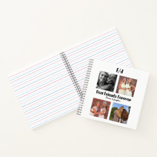 Personalised Best friends forever 4 photo collage Notebook