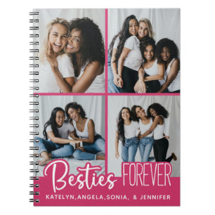 Personalised Best Friends Forever 4 Photo Collage Notebook