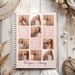 Personalised Best Friends Forever 9 Photo Collage Notebook