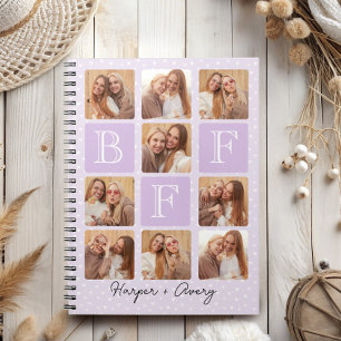 Personalised Best Friends Forever 9 Photo Collage Notebook