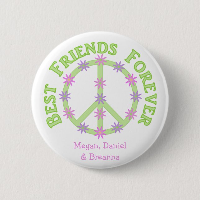 Personalised Best Friends Forever Button (Front)