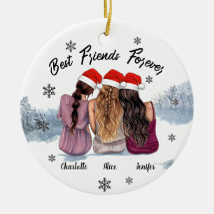 Personalised Best Friends Forever Christmas Ceramic Tree Decoration