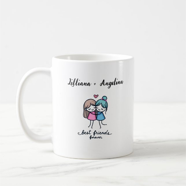 Personalised Best Friends Forever Mug – Custom Nam (Left)