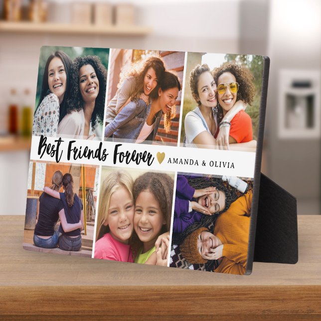 Personalised Best Friends Forever Name 6 Collage Plaque (Creator Uploaded)