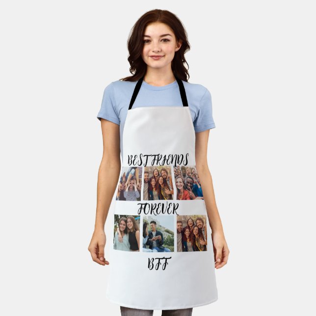 Personalised "Best Friends Forever" Photo Template Apron (Worn)