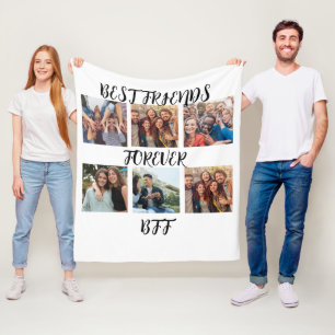 Personalised "Best Friends Forever" Photo Template Fleece Blanket
