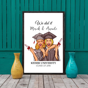 Personalised best Friends Graduation, Besties grad Poster