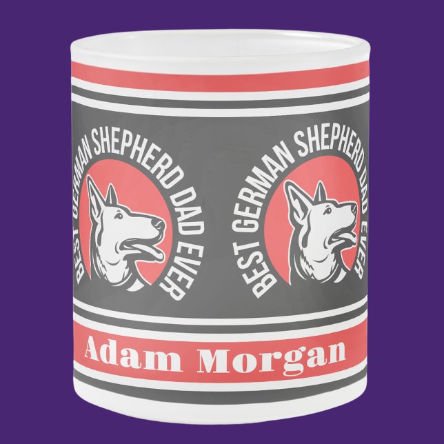 Personalised Best German Shepherd Dad Ever Frosted Glass Coffee Mug (Creator Uploaded)