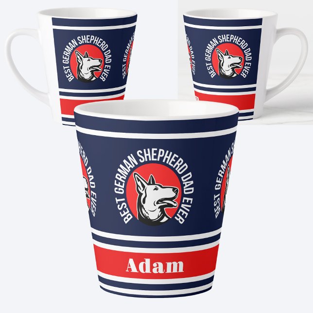 Personalised Best German Shepherd Dad Ever Latte Mug (Creator Uploaded)