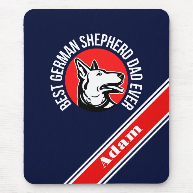 Personalised Best German Shepherd Dad Ever Mouse Pad (Front)