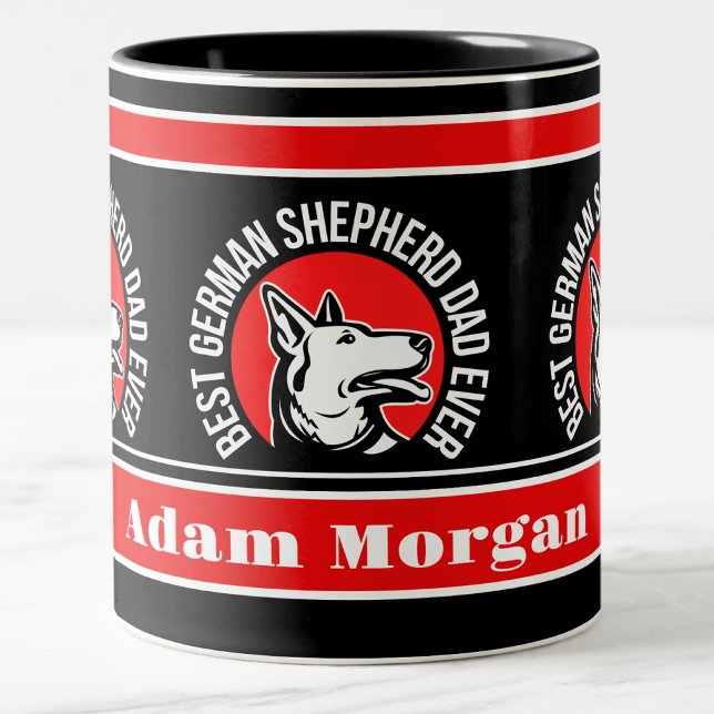 Personalised Best German Shepherd Dad Ever Two-Tone Coffee Mug (Creator Uploaded)