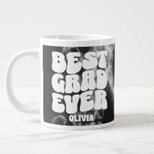 Personalised Best Grad Ever Black Tie Dye  Large Coffee Mug