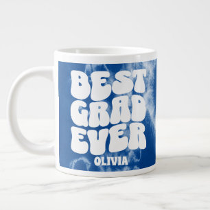 Personalised Best Grad Ever Blue Tie Dye Large Coffee Mug