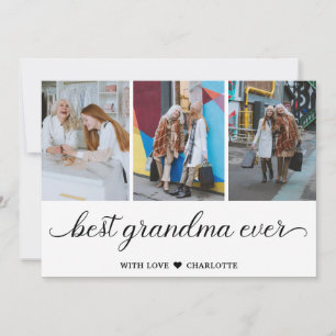 Personalised Best Grandma Ever 3 Photo Collage  Card