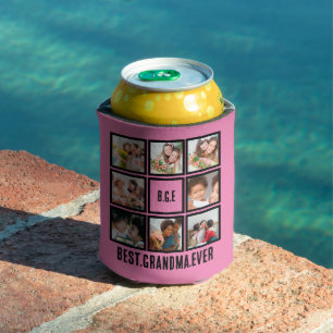 Personalised Best Grandma Ever 8 Photo Collage Can Cooler