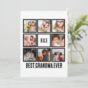 Personalised Best Grandma Ever 8 Photo Collage Holiday Card