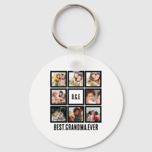 Personalised Best Grandma Ever 8 Photo Collage Key Ring