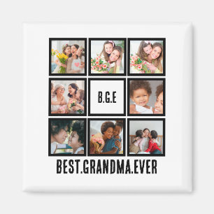 Personalised Best Grandma Ever 8 Photo Collage Magnet