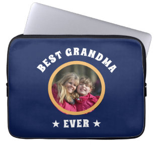Personalised Best Grandma Ever Custom Family Photo Laptop Sleeve