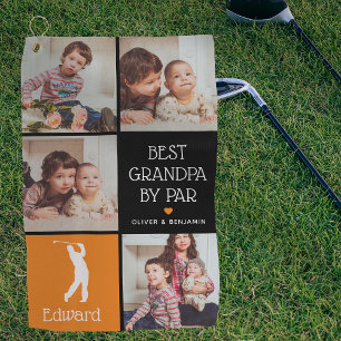 Personalised Best Grandpa by Par Photo Gift Golf Towel