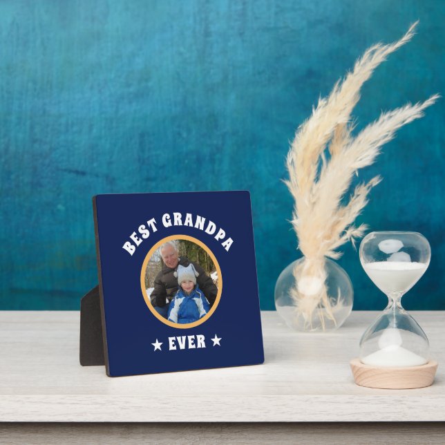Personalised Best Grandpa Ever Custom Family Photo Plaque (Insitu)