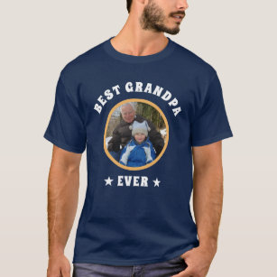 Personalised Best Grandpa Ever Custom Family Photo T-Shirt