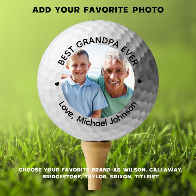 Personalised "Best Grandpa Ever" Custom Photo Golf Balls (Personalized "Best Grandpa Ever" Custom Photo Golf Balls)