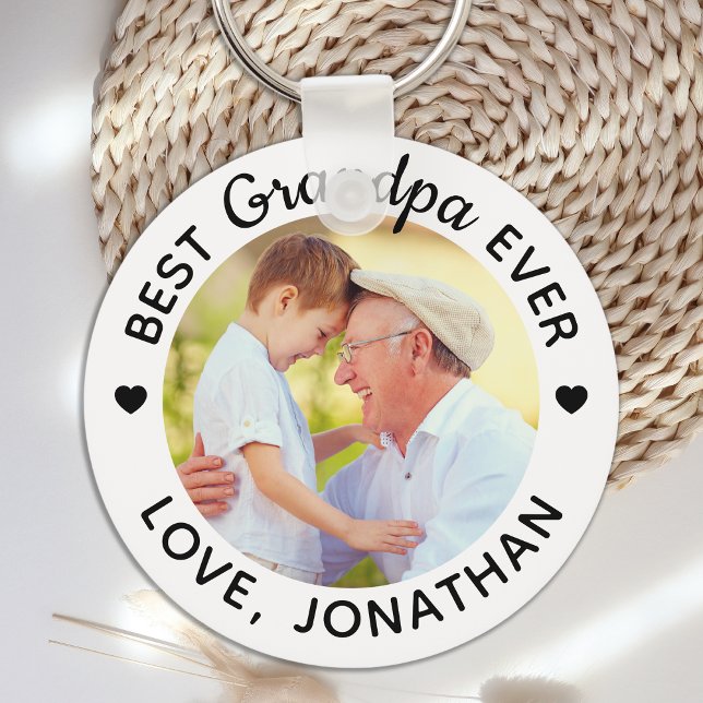 Personalised Best Grandpa Ever Custom Photo Key Ring (Creator Uploaded)