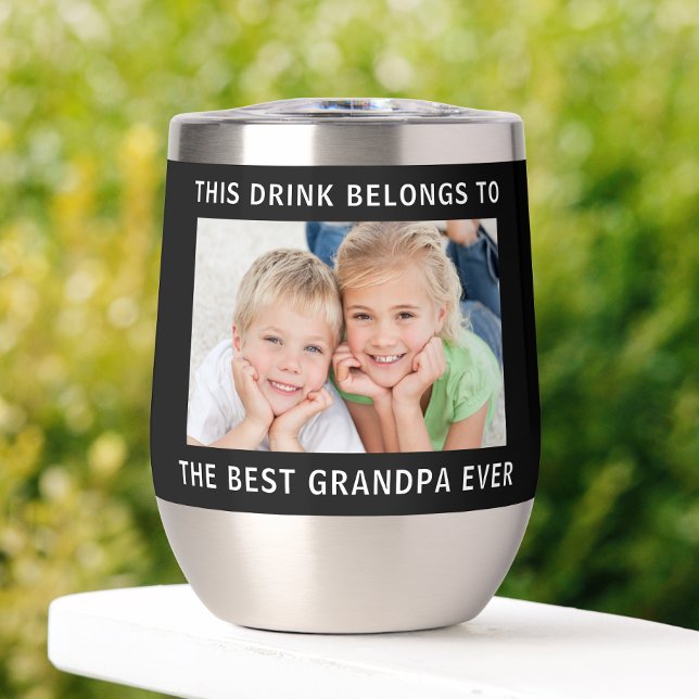 Personalised Best Grandpa Ever Photo Black (Creator Uploaded)