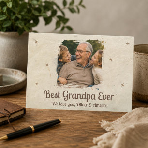 Personalised Best Grandpa Ever Photo Holiday Card