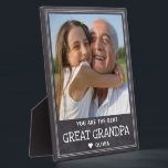 Personalised Best Great Grandpa Rustic Chalkboard Plaque<br><div class="desc">Celebrate your great grandpa in style with this rustic chalkboard photo plaque with “You are the Best Great Grandpa ” message. Personalise with name and your favourite picture to create a heartfelt and modern keepsake he’ll love. Ideal for Father’s Day, birthdays, or just to remind him how much he means....</div>