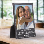 Personalised Best Great Grandpa Rustic Chalkboard Plaque<br><div class="desc">Celebrate your great grandpa in style with this rustic chalkboard photo plaque with “You are the Best Great Grandpa ” message. Personalise with name and your favourite picture to create a heartfelt and modern keepsake he’ll love. Ideal for Father’s Day, birthdays, or just to remind him how much he means....</div>