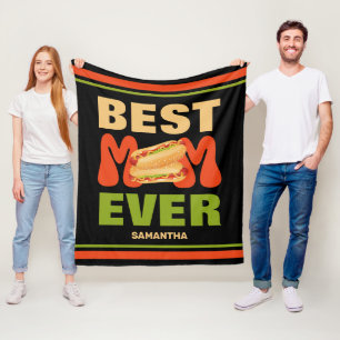 Personalised Best Hot Dog Mum Ever Mother's Day Fleece Blanket