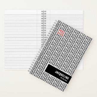 Personalised Best Life Ever Black White Red Notebook
