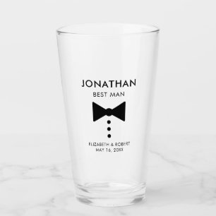 Personalised Best Man Gift Modern Tuxedo Wedding Glass