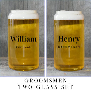 Personalised Best Man Groomsman Wedding Can Glass