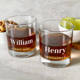 Personalised Best Man Groomsman Wedding Whiskey Glass
